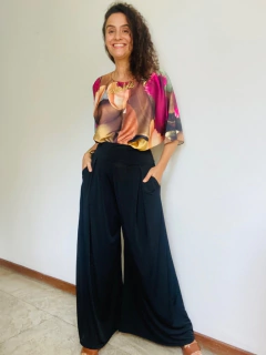 Calça Pantalona Jersey Preto