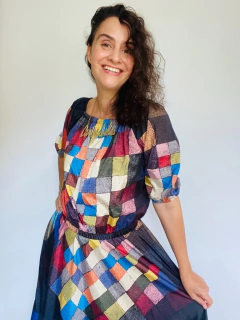 Imagem do Blusa Cigana Elastico Tafetá Paul Klee Colorido