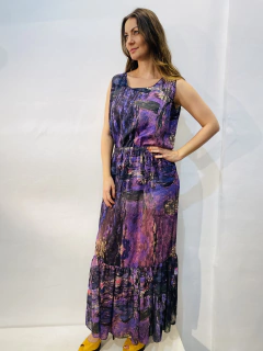 Saia Babado Longa Monet Lilás - buy online