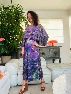 Calça Pantacourt Jersey Monet Lilás - loja online