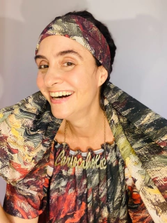 Lenço Chiffon 140x100cm Monet Vermelho