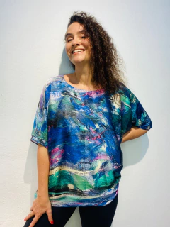 Camiseta Morcego Cetim Joan Blue - buy online