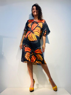Vestido Asa Rolotê Cetim Farfalle Preto na internet