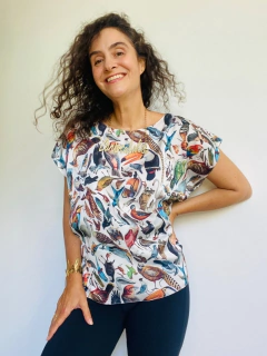 Camiseta Kaftan Cetim Passaros - buy online