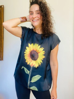Imagem do Camiseta Kaftan Cetim Girassol