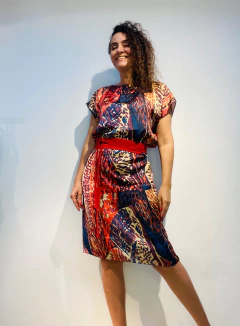 Imagem do Vestido Kaftan Cetim Leques