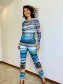 Calça Alfaiataria Neoprene Azul Sardenha - comprar online