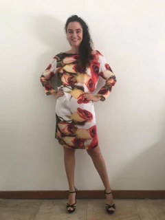 Vestido Tubo Laço Cetim Rosa Ocre - buy online