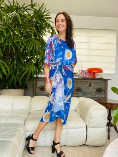 Saia Pareô Chiffon Paul Klee Azul - loja online