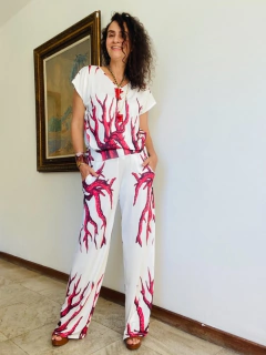 Calça Reta Jersey Coral - ALESSA