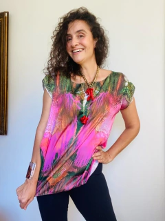 Camiseta Kaftan Cetim Porta Bandeira na internet