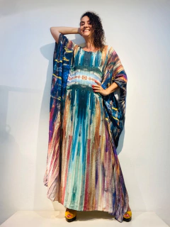 Vestido Plissado Longo Crepe Munch