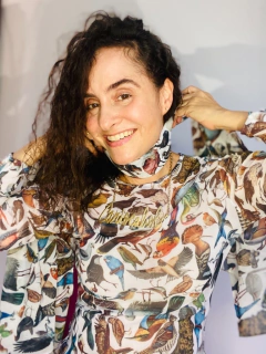 Lenço Chiffon 140x100cm Pássaros na internet