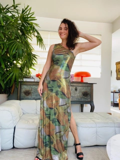 Imagem do Vestido Regata Ombro Só Longo Paetê Antúrios