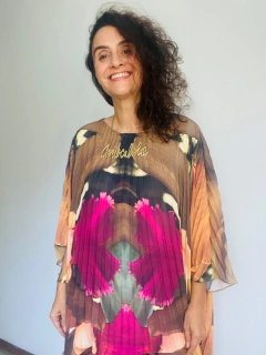 Camiseta Plissada Crepe Orquidea Amarelo - online store