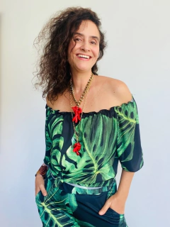 Blusa Cigana Crepe Costela de Adão - comprar online