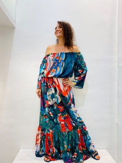 Vestido Cigana Crepe Joan Green na internet