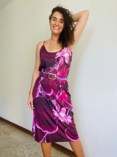 Vestido Alcinha Jersey Orquídea Vinho on internet
