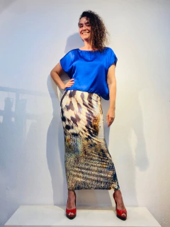 Saia Reta Longa Malha Onça Preta on internet