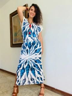 Saia Reta Jersey Concha Azul - comprar online