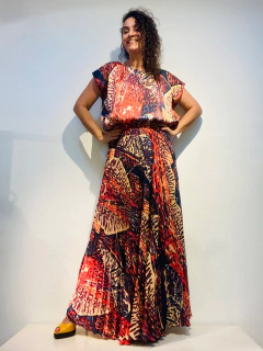 Imagem do Saia Plissada Crepe Leque