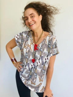 Camiseta Kaftan V Jersey Zebra - loja online