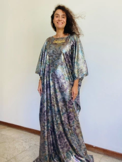 Vestido Maxi Longo Paetê Verde com Dourado na internet