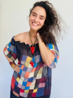 Blusa Cigana Chiffon Paul Klee Colorido - comprar online