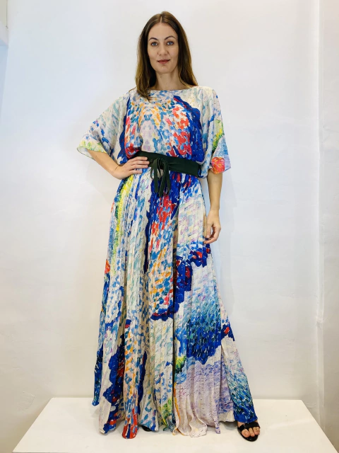 Saia Plissada Crepe Mar