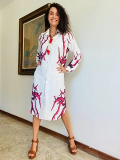 Vestido Chemise Crepe Coral - comprar online