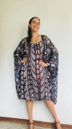 Vestido Maxi Mini Cetim Faisão Corrido - ALESSA