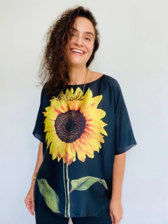 Camiseta Morcego Cetim Girassol