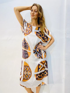Vestido Kaftan Cetim Indigena na internet