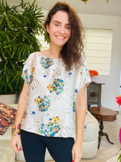 Camiseta Kaftan Curta Seda Jóias - comprar online