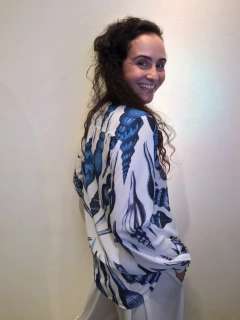 Camisa Social Crepe Concha Azul - comprar online