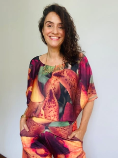 Camiseta Morcego Cetim Orquídea Laranja - buy online