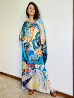 Vestido Maxi Longo Cetim Kandinsky on internet