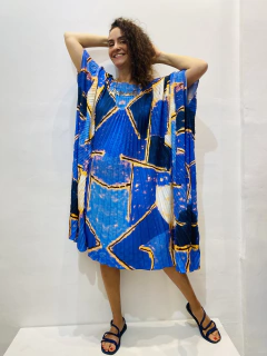 Imagem do Vestido Maxi Plissado Curto Blue