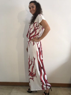 Calça Evasê Jersey Coral na internet