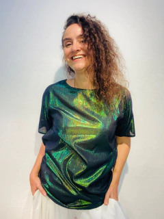 Camiseta Básica Tafetá Verde Besouro on internet