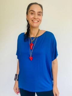 Camiseta Morcego Malha Azul Bic - comprar online