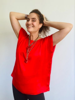 Camiseta Kaftan Cetim Vermelho - loja online