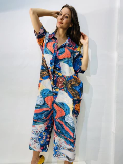 Image of Macacão Social Crepe Arabesco