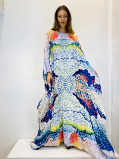 Vestido Maxi Plissado Longo Crepe Mar na internet