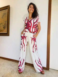 Camiseta Cropped Jersey Coral - loja online