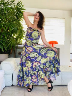 Vestido TQC Longo Laise Chita Roxo