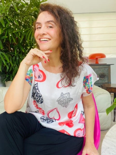 Camiseta Kaftan Cetim Corações - buy online