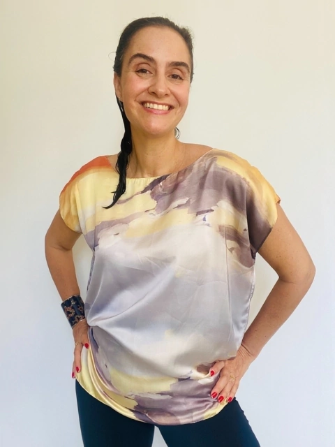 Camiseta Kaftan Cetim Sunset