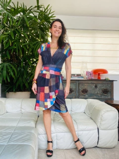 Vestido Tulipa Justo Jersey Paul Klee Colorido