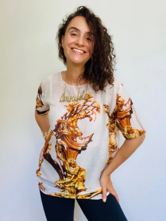 Camiseta Básica Vual de Seda Castiçal Branco - comprar online